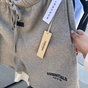 Essentials Grey Logo Sweat Shorts